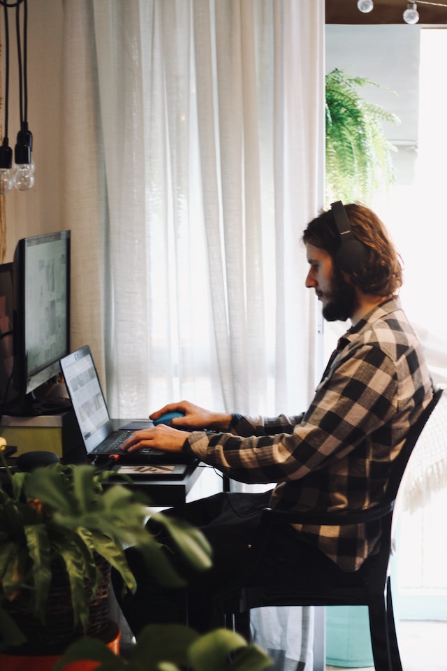 Man on Computer PC